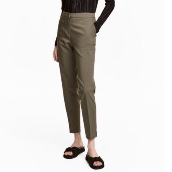 H&M Pants - NWOT H&M Slim Fit Straight Leg Ankle Trousers Pants in Olive Green
